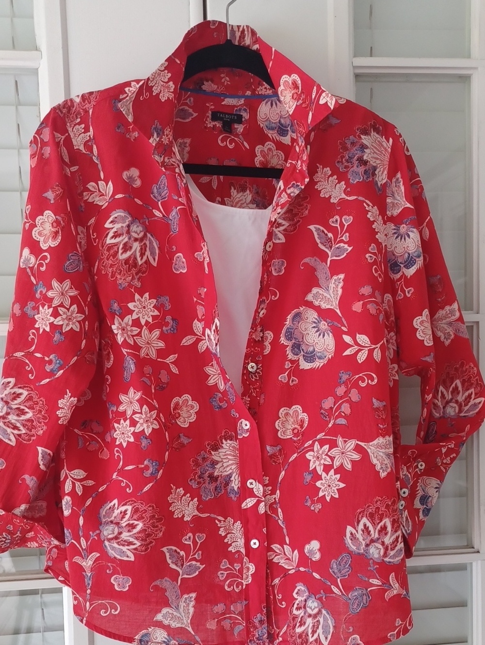 ❤️ Talbots Floral Paisley Button Down Shirt 💙